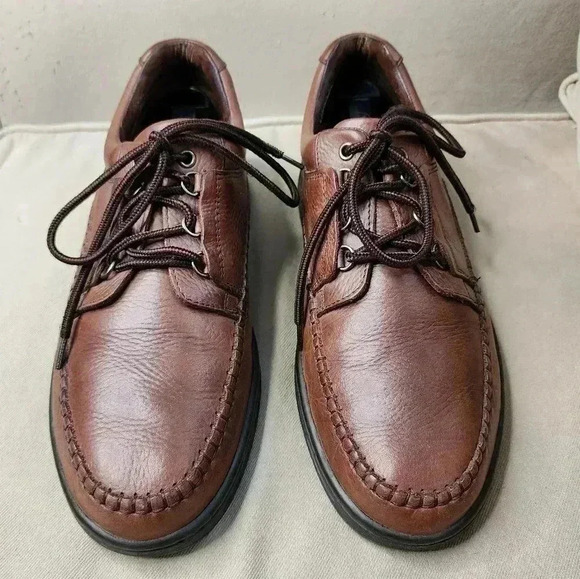 WONDERLITE Men's Shoes Size 13M Comfort Oxfords Brown Leather Round Toe - Picture 2 of 7